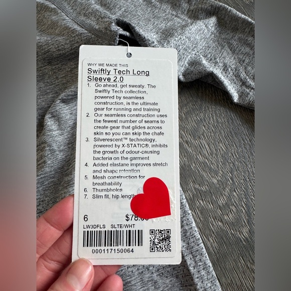 Lululemon Swiftly Tech Long Sleeve 2.0 in Slate / White Size 6 - Picture 5 of 7
